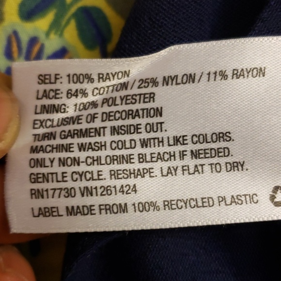 Xhilaration Navy Blue Embroidery/Lace Dress SZ S - Picture 6 of 7